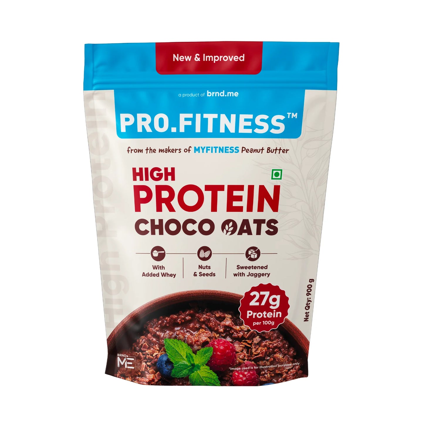 Pro.Fitness High Protein Chocolate Oats | Dark Chocolate | Healthy Oats With Nuts, Seeds & Added Whey