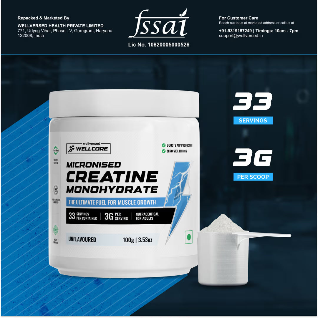 Wellcore - Pure Micronised Creatine Monohydrate (122g, 33 Servings) Tropical Tango