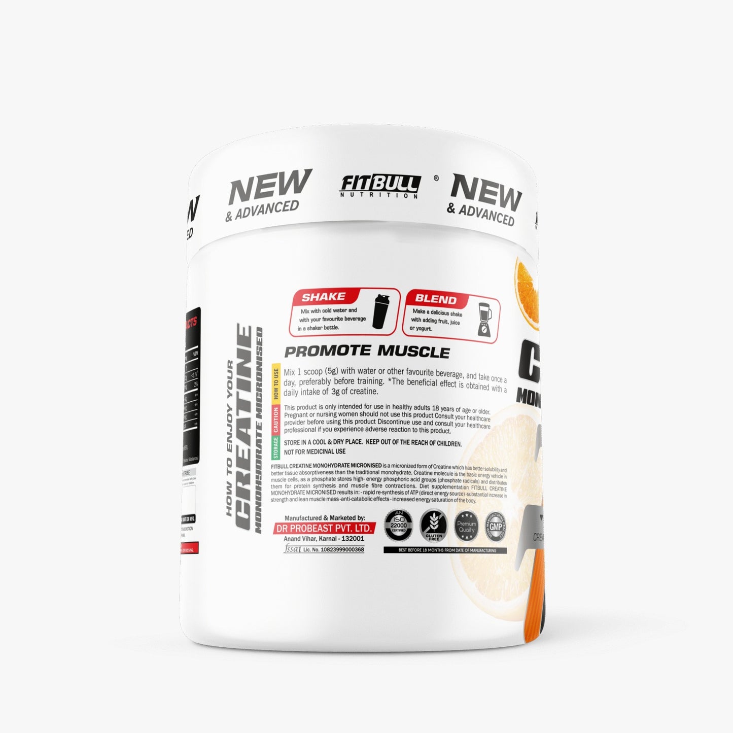 Fit Bull Creatine Micronized (Orange Flavour )