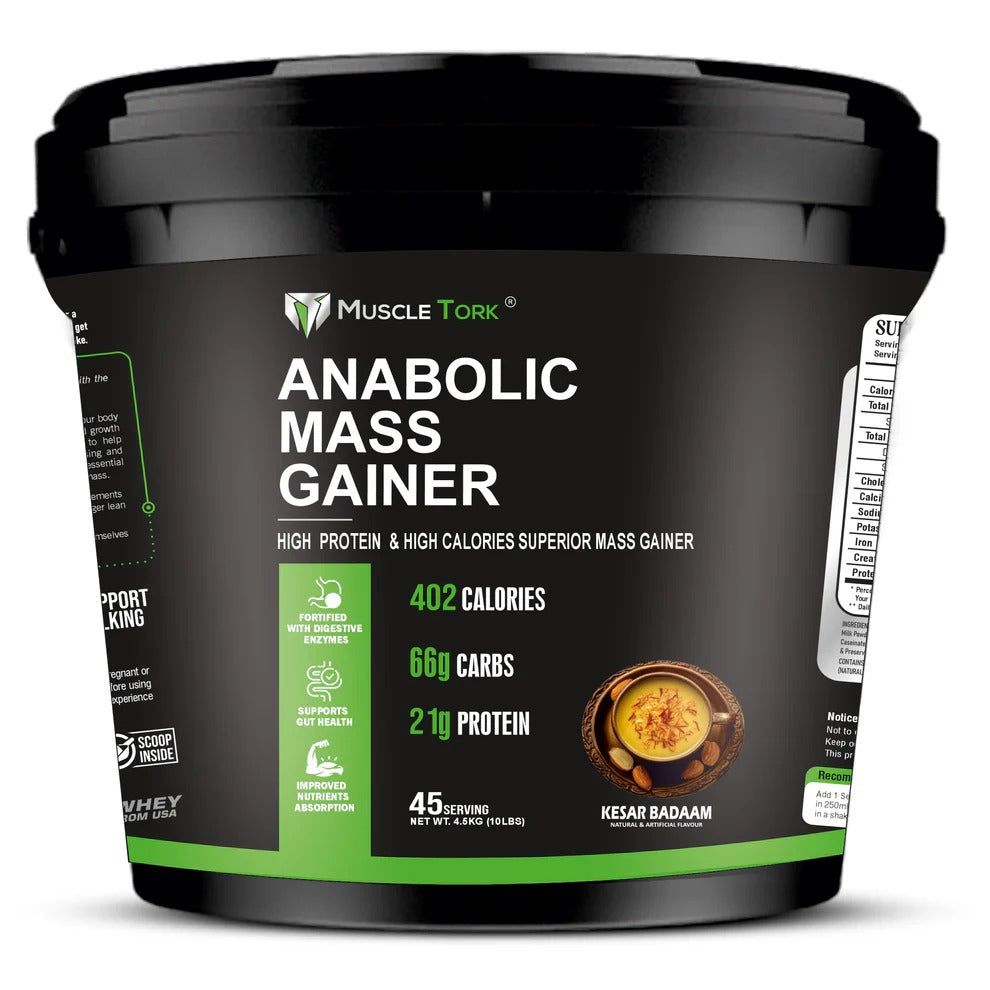 MuscleTork Anabolic Mass Gainer High Protein High Calories Superior Mass Gainer Powder